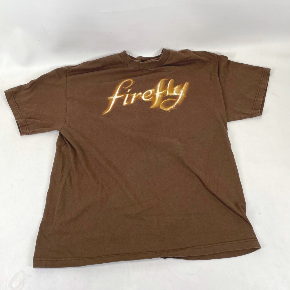 Firefly TV Show Graphic T-Shirt Mens XL Brown Serenity Sci-Fi Logo Fox